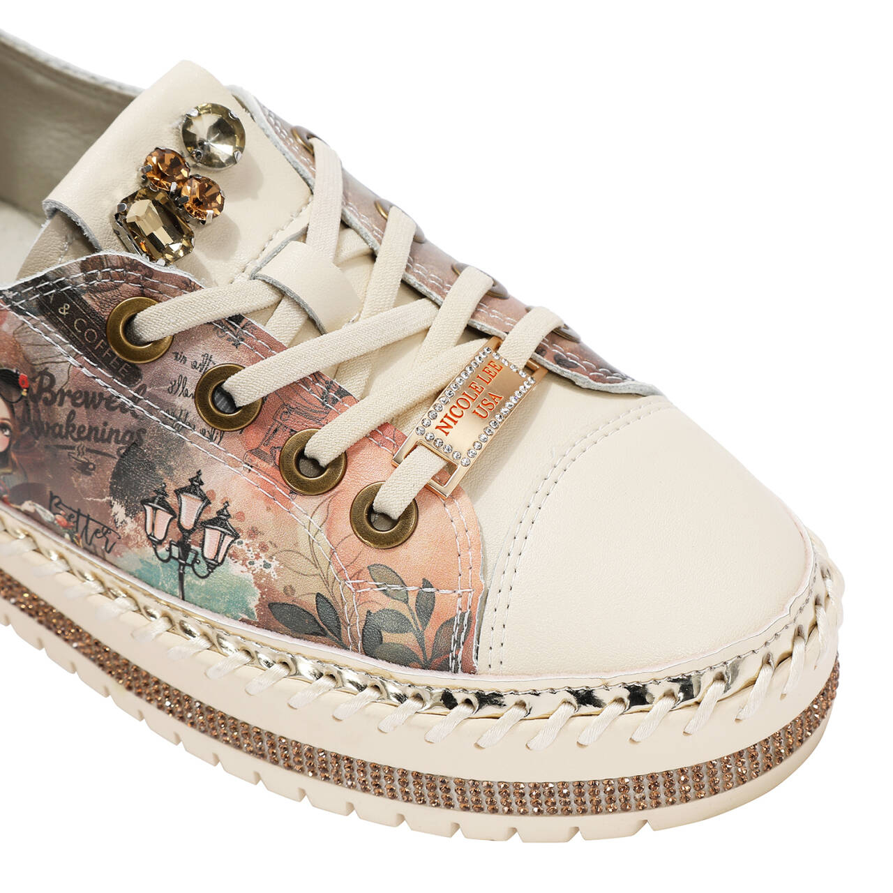 BLING23110 | Zapatillas de plataforma de cuero | Virtual Friend