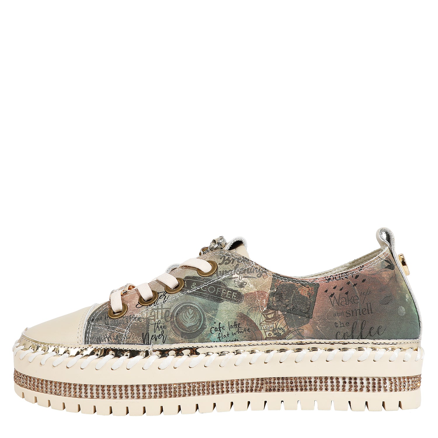 BLING23110 | Zapatillas de plataforma de cuero | Virtual Friend