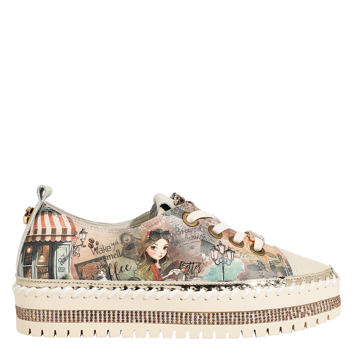 BLING23110 | Zapatillas de plataforma de cuero | Virtual Friend