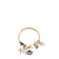BR8021 | Pulsera de cable dorada con charms marinos | Black