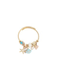 BR8021 | Pulsera de cable dorada con charms marinos | Blue