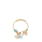 BR8021 | Pulsera de cable dorada con charms marinos | Blue