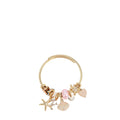 BR8021 | Pulsera de cable dorada con charms marinos | Pink