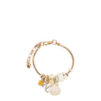 BR8022 | Pulsera de cadena dorada con charms | White
