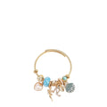BR8024 | Pulsera de cable dorada con charms marinos románticos | Blue