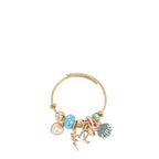 BR8024 | Pulsera de cable dorada con charms marinos románticos | Blue