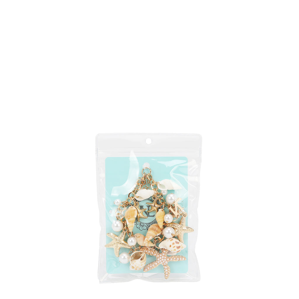 BR8025 | Pulsera de cadena dorada con charms marinos | Gold