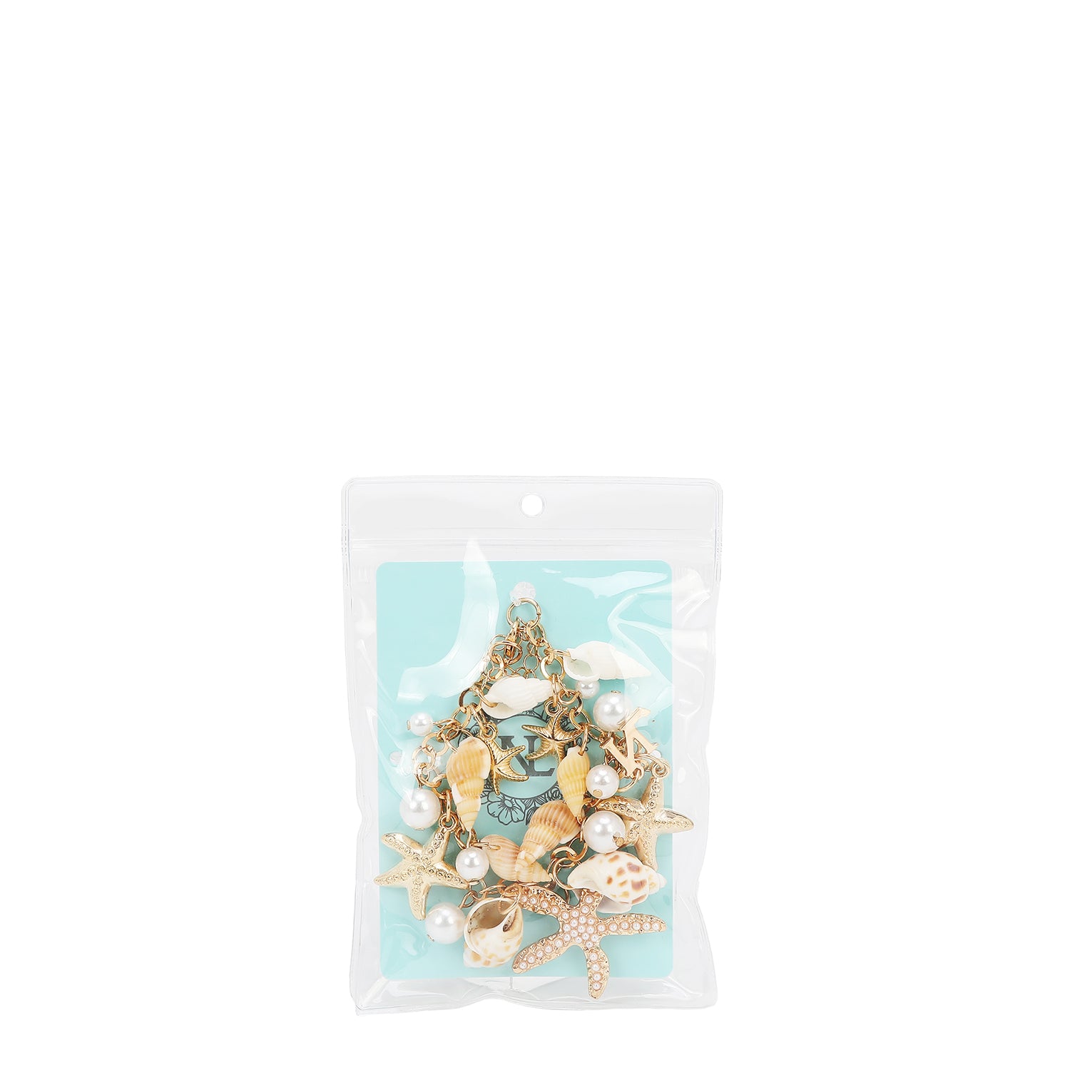 BR8025 | Pulsera de cadena dorada con charms marinos | Gold