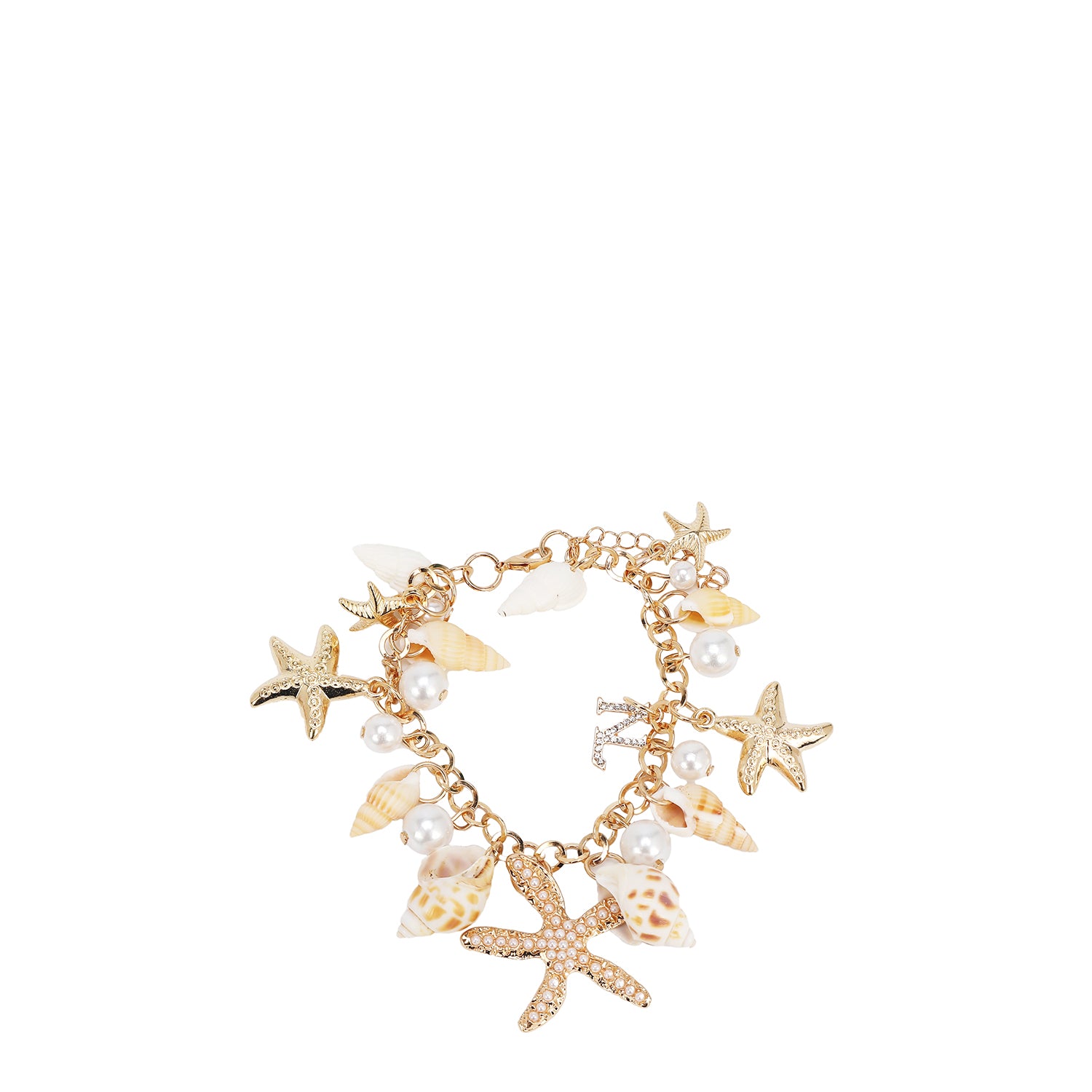 BR8025 | Pulsera de cadena dorada con charms marinos | Gold