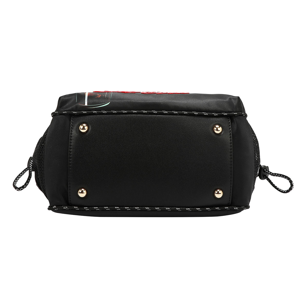 Bolsa Tipo Tote Estampado Coca Cola x Nicole Lee Color Negra Estructura Varios Compartimientos, Asas y Correa ajustable y desmontable