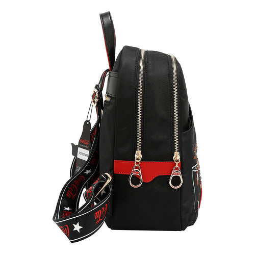 Mochila  Estampado Coca Cola x Nicole Lee Color Negra  Estructura Doble Compartimiento y Correas Ajustables