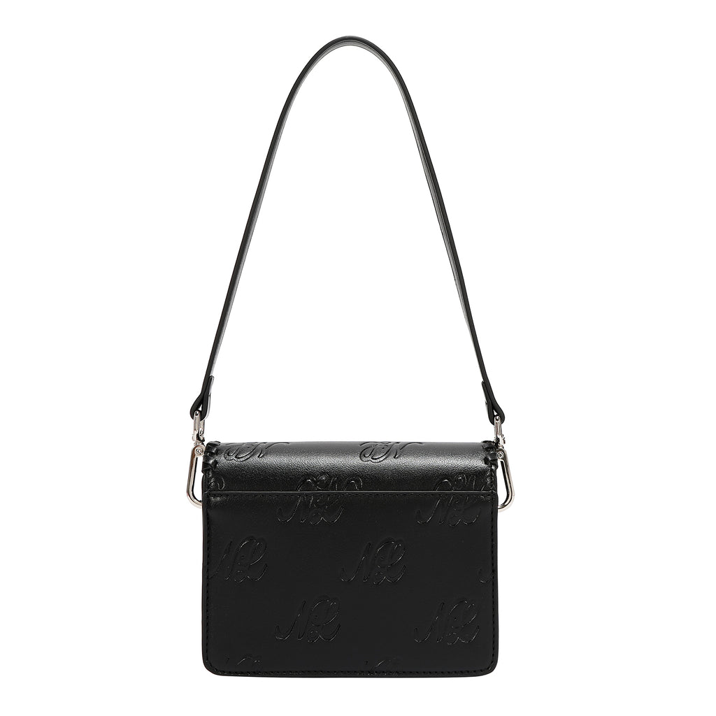 EMB17669 | Bolso satchel con logotipo NL en relieve | Black