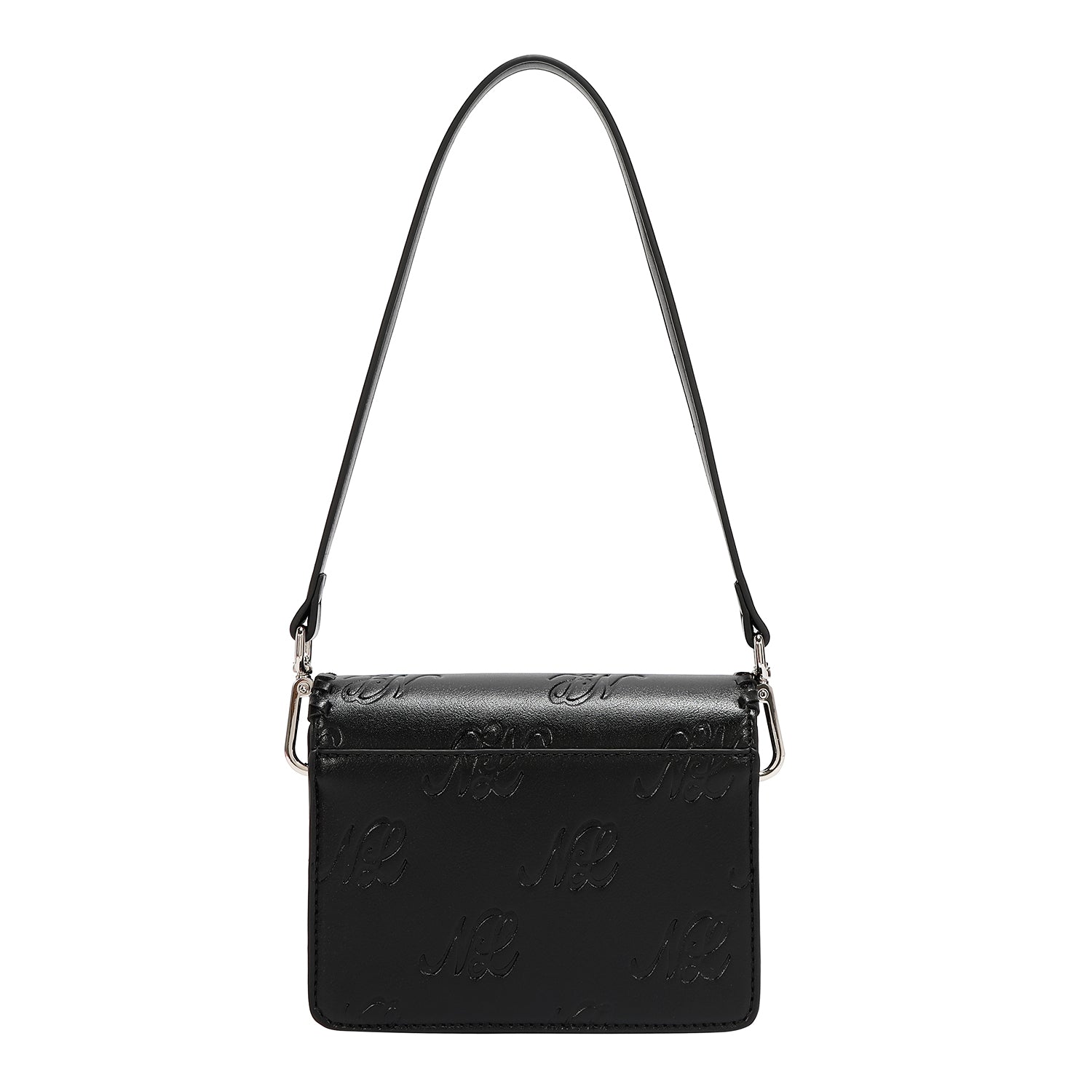 EMB17669 | Bolso satchel con logotipo NL en relieve | Black