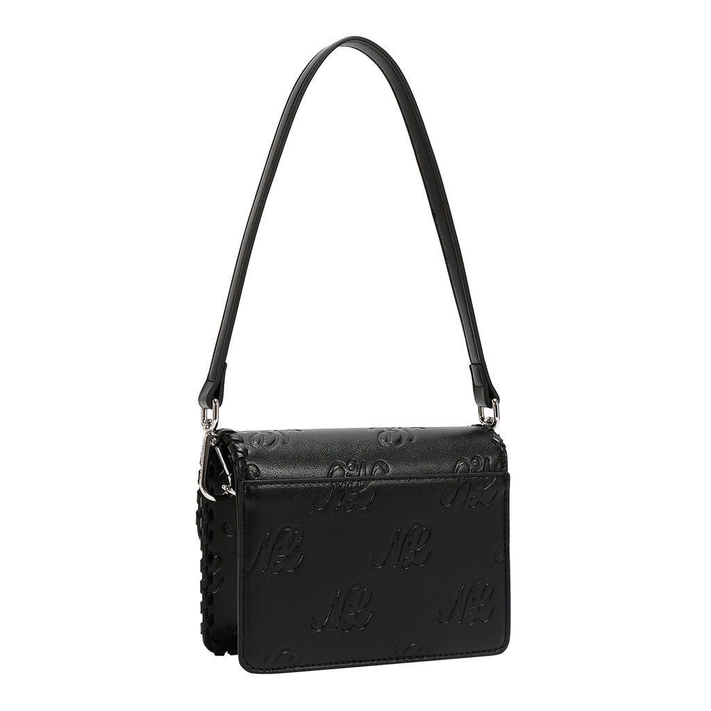 EMB17669 | Bolso satchel con logotipo NL en relieve | Black