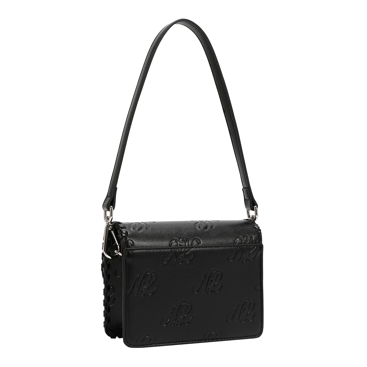 EMB17669 | Bolso satchel con logotipo NL en relieve | Black