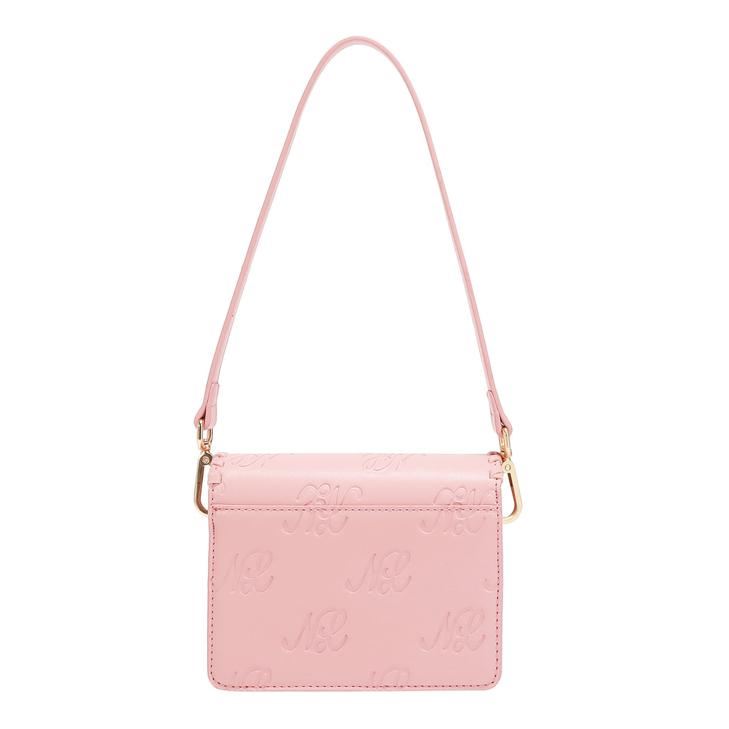EMB17669 | Bolso satchel con logotipo NL en relieve | Pink