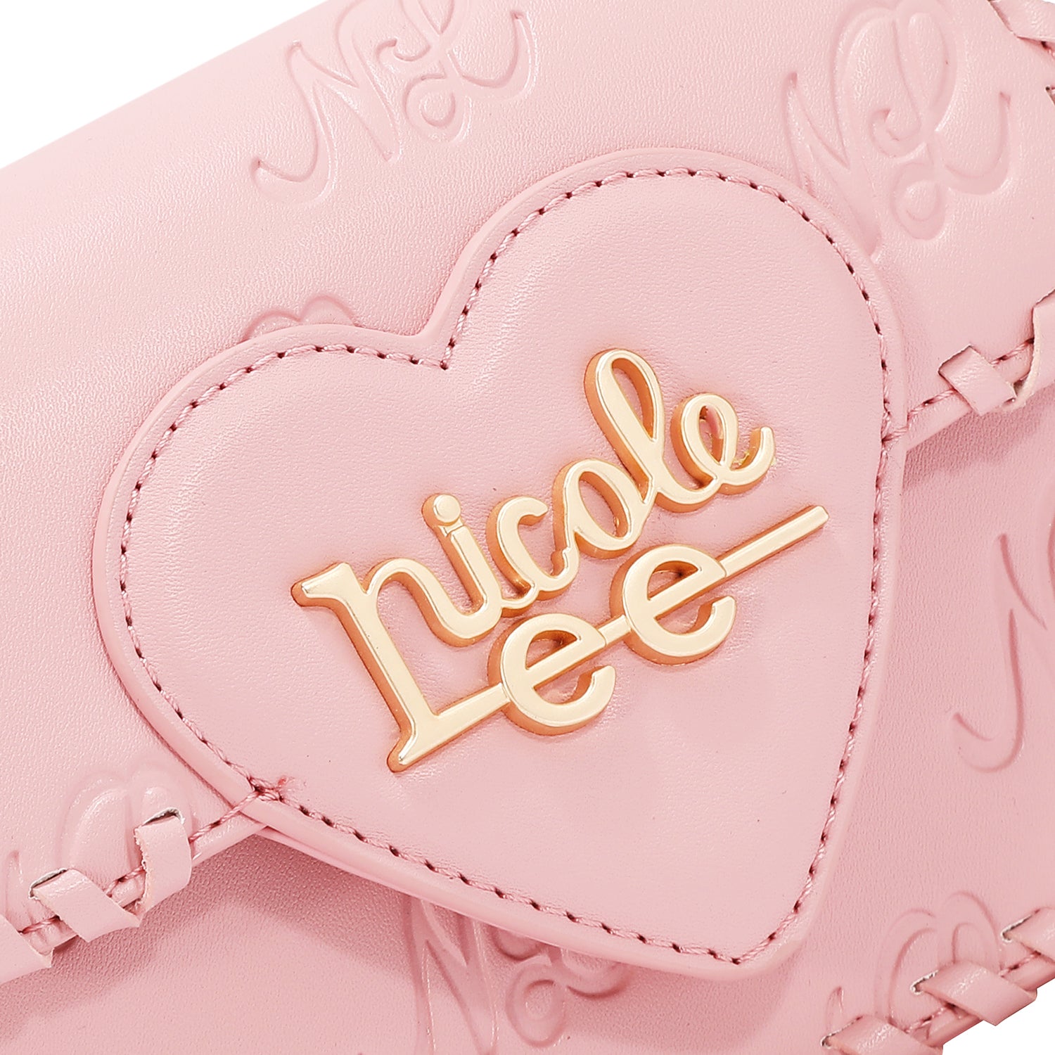 EMB17669 | Bolso satchel con logotipo NL en relieve | Pink