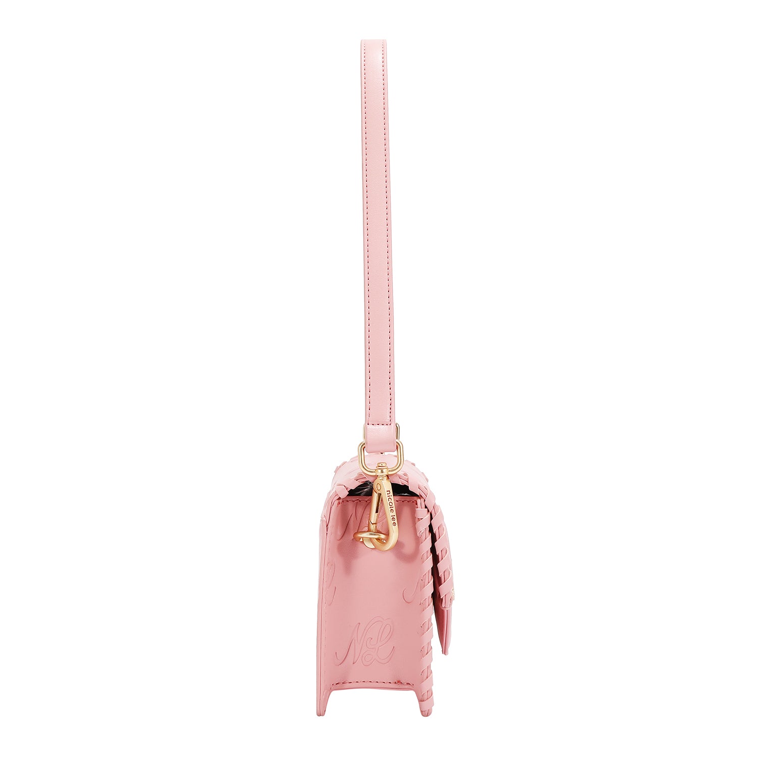 EMB17669 | Bolso satchel con logotipo NL en relieve | Pink