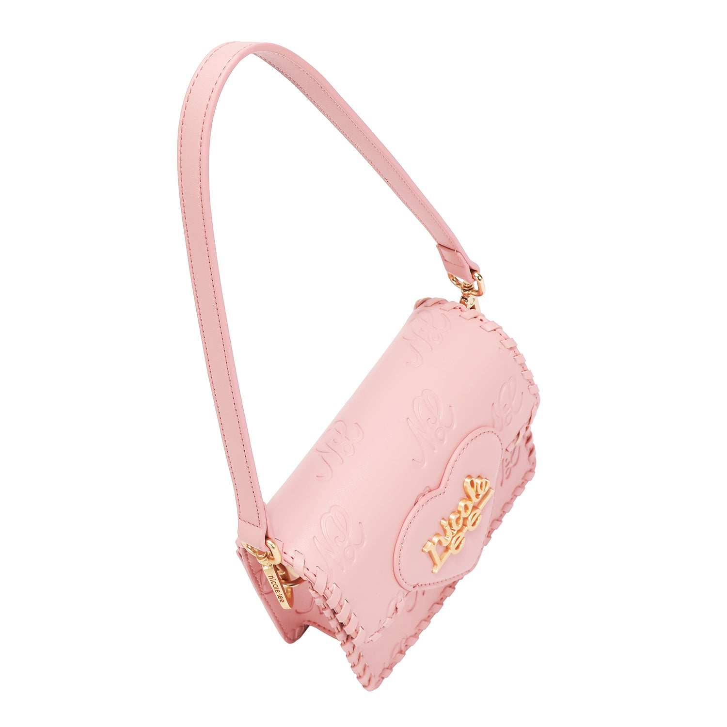 EMB17669 | Bolso satchel con logotipo NL en relieve | Pink