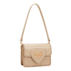 EMB17669 | Bolso satchel con logotipo NL en relieve | Taupe