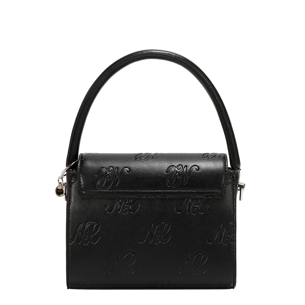 EMB17670 | Bolso crossbody con logotipo NL en relieve | Black