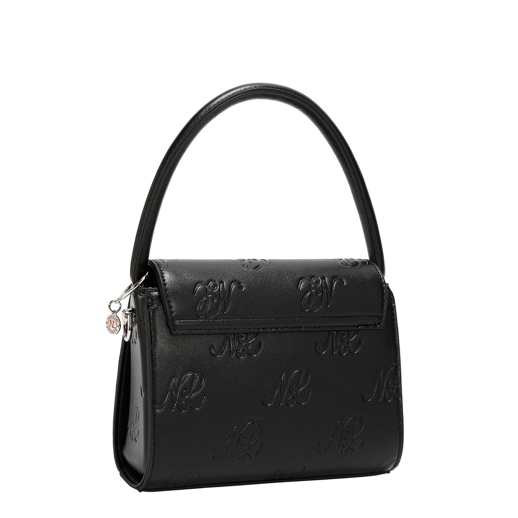 EMB17670 | Bolso crossbody con logotipo NL en relieve | Black