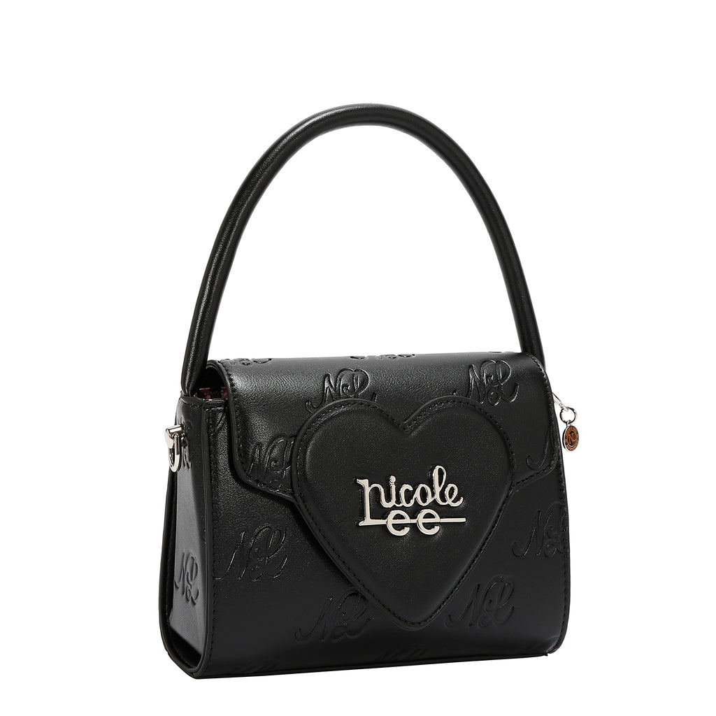 EMB17670 | Bolso crossbody con logotipo NL en relieve | Black