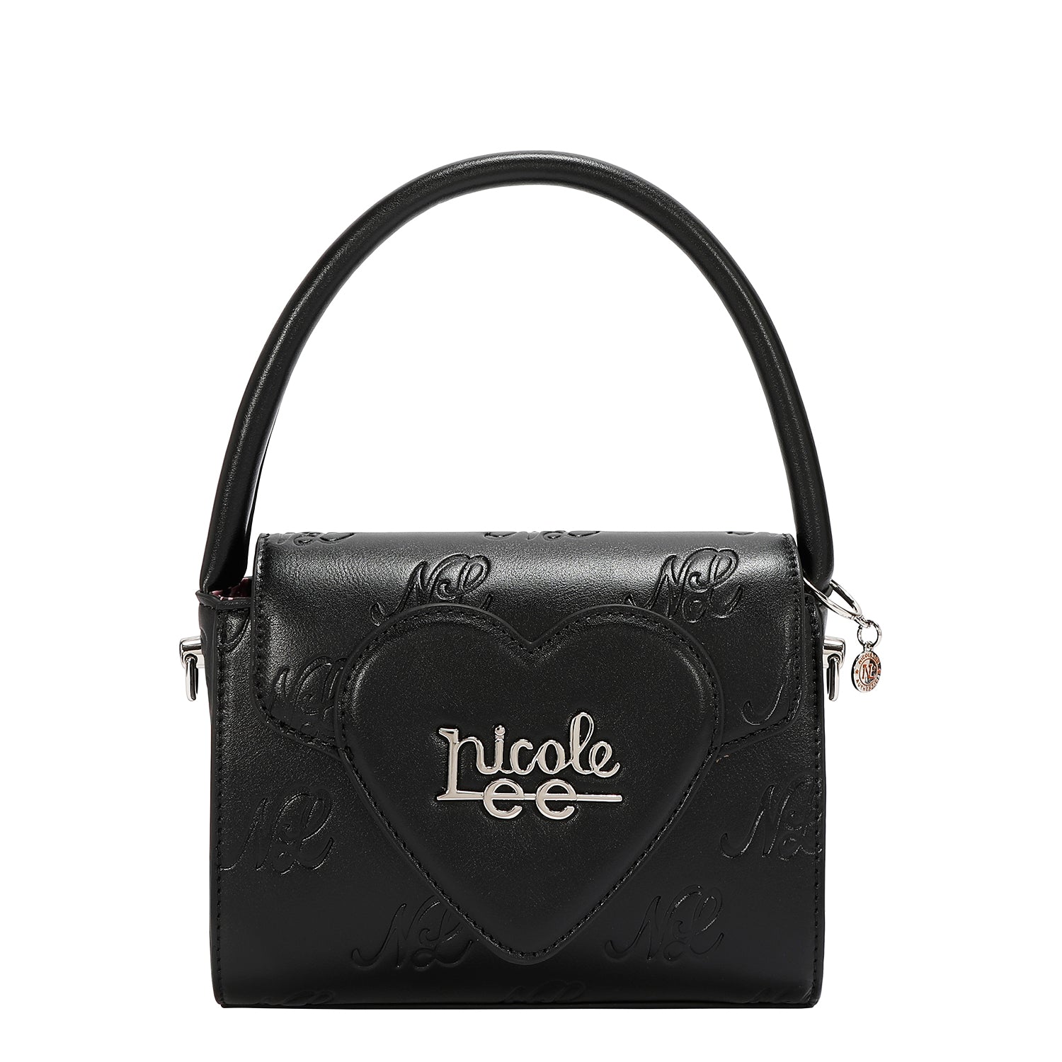 EMB17670 | Bolso crossbody con logotipo NL en relieve | Black