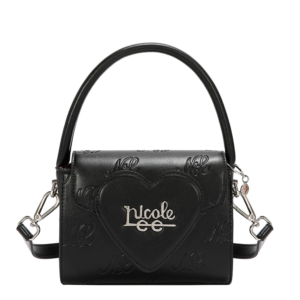 EMB17670 | Bolso crossbody con logotipo NL en relieve | Black