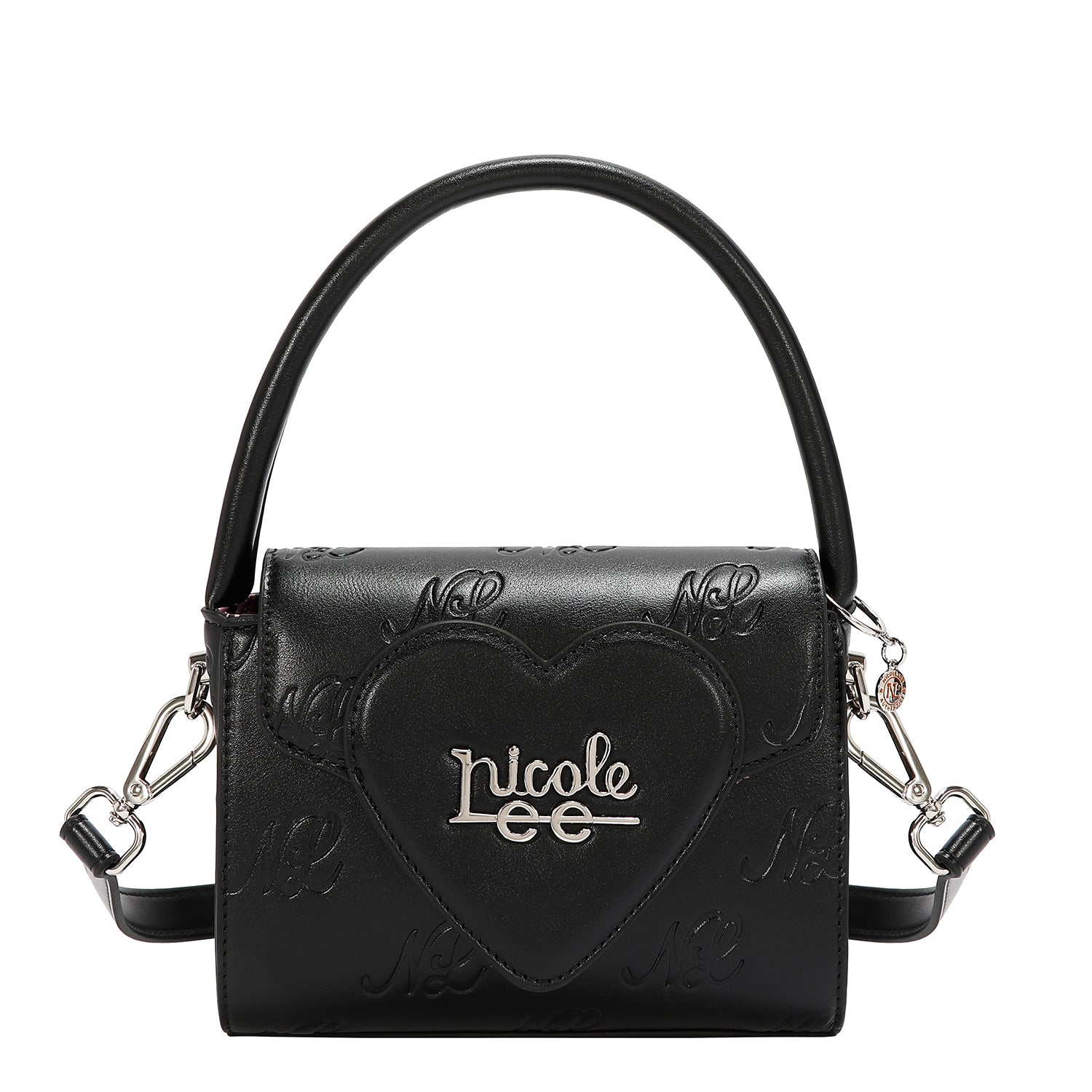 EMB17670 | Bolso crossbody con logotipo NL en relieve | Black