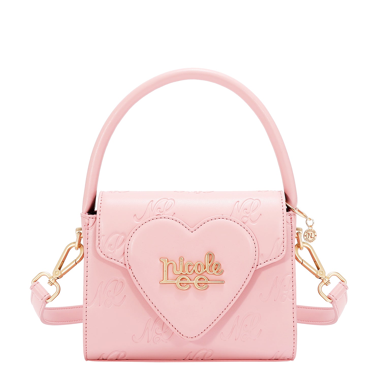 EMB17670 | Bolso crossbody con logotipo NL en relieve | Pink