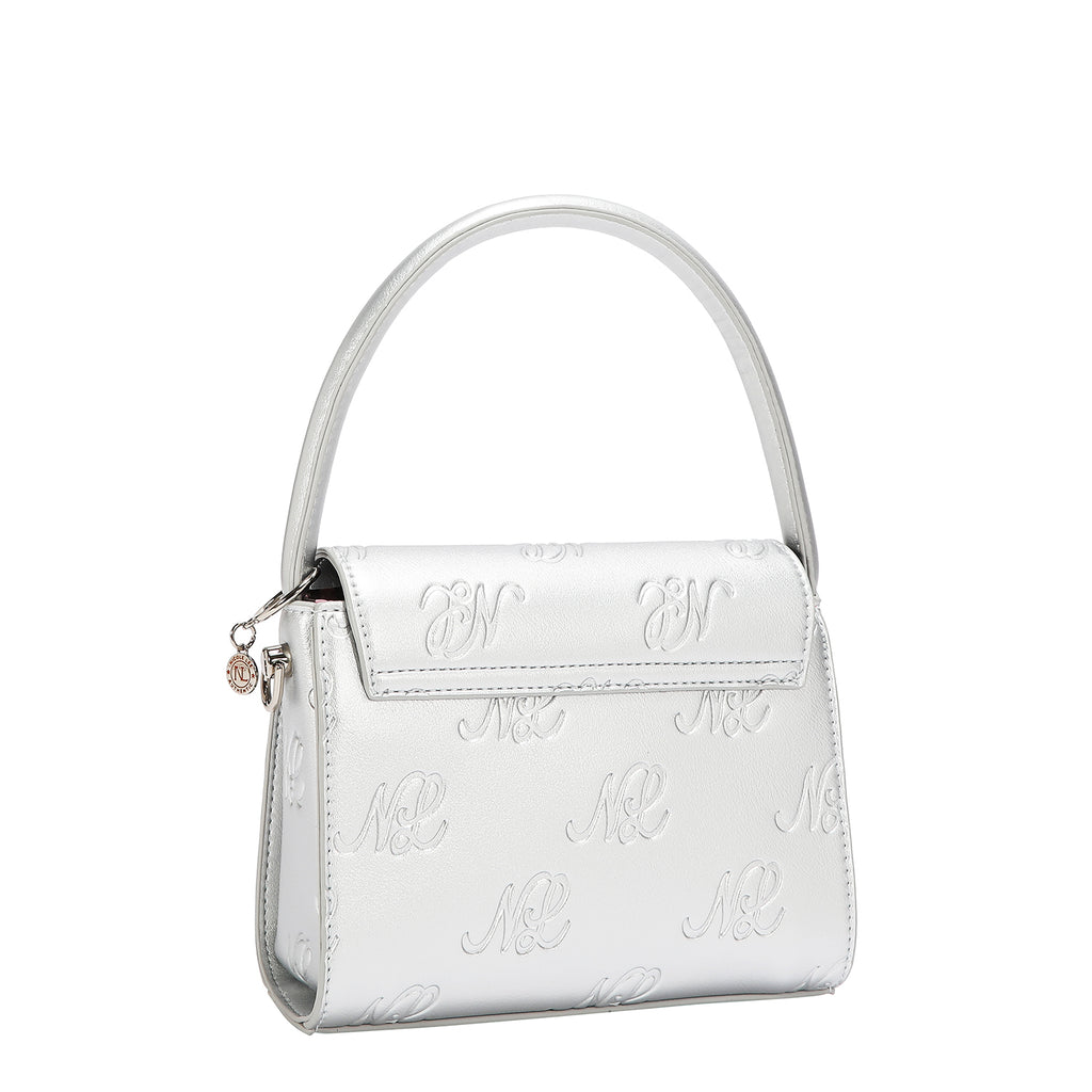 EMB17670 | Bolso crossbody con logotipo NL en relieve | Silver