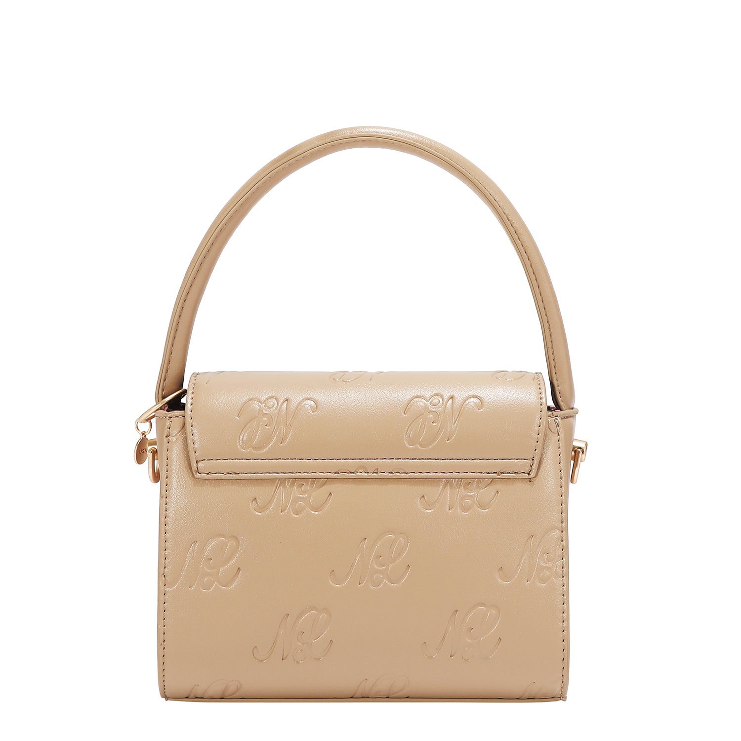 EMB17670 | Bolso crossbody con logotipo NL en relieve | Taupe