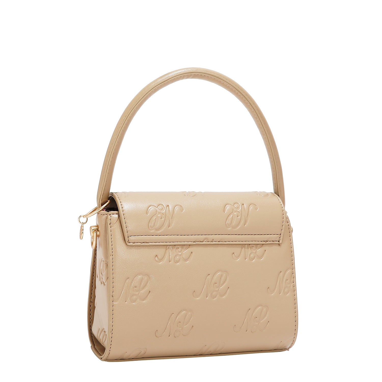 EMB17670 | Bolso crossbody con logotipo NL en relieve | Taupe