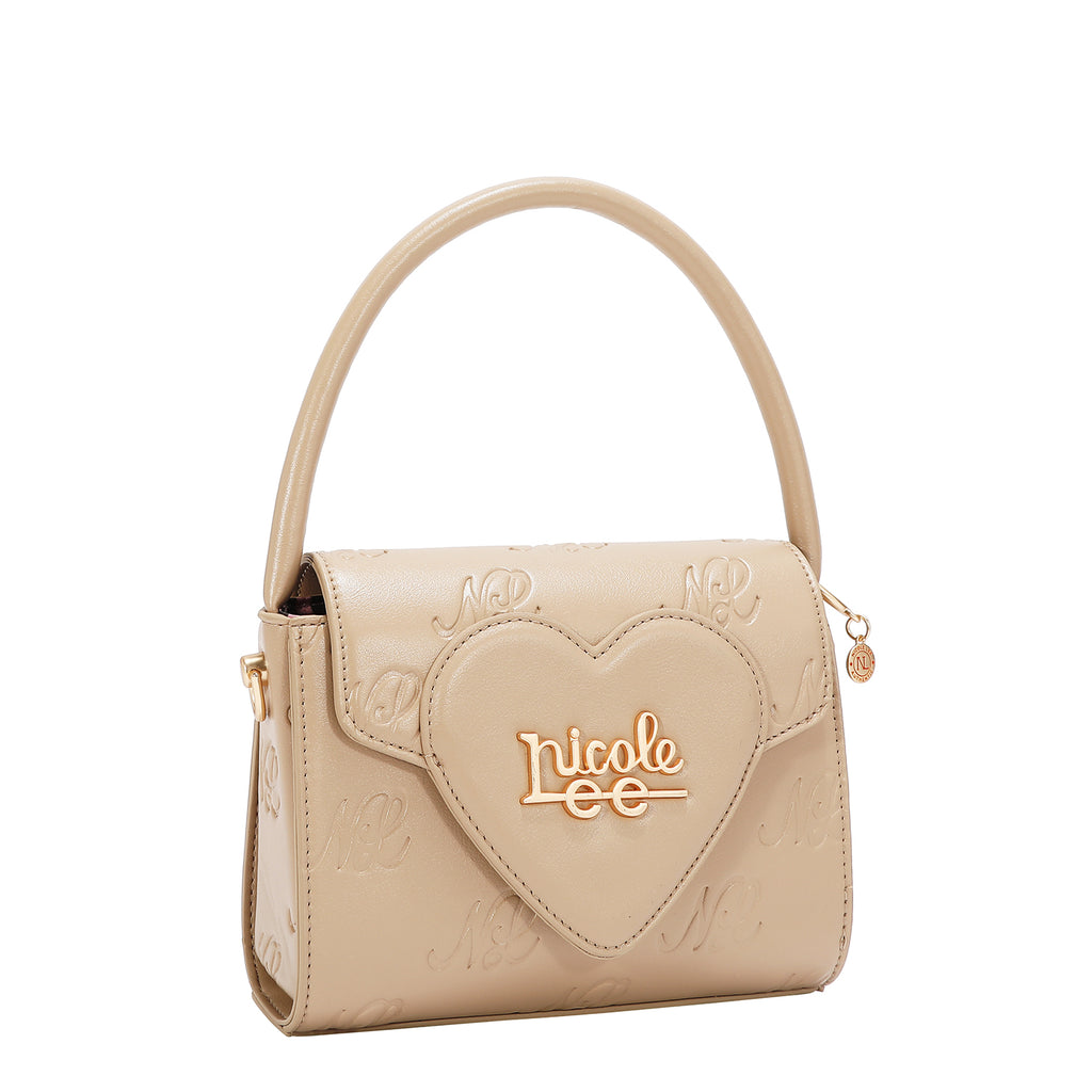 EMB17670 | Bolso crossbody con logotipo NL en relieve | Taupe