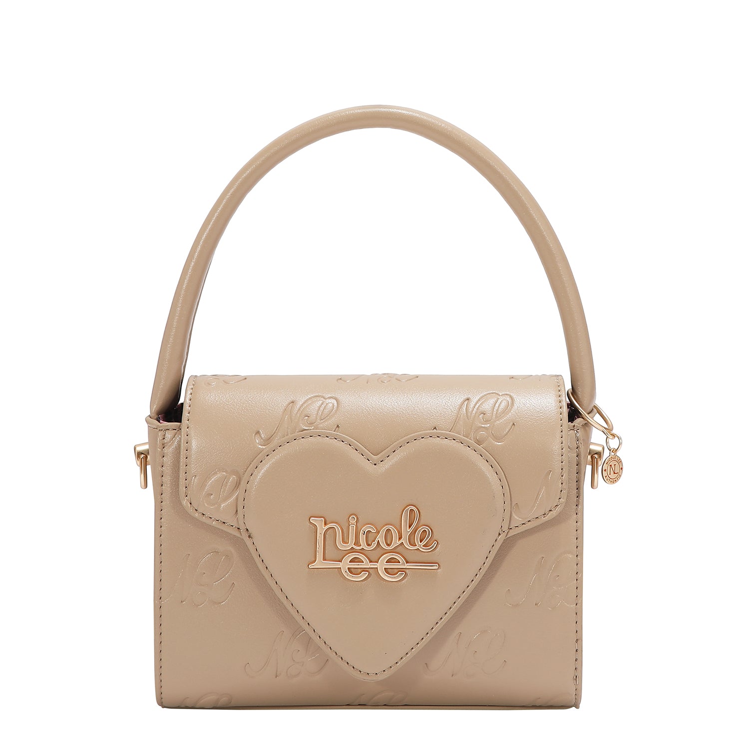 EMB17670 | Bolso crossbody con logotipo NL en relieve | Taupe