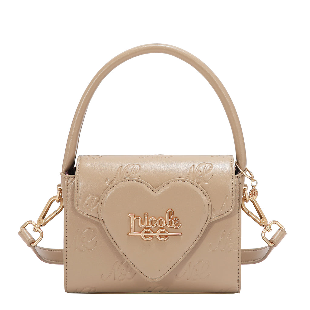 EMB17670 | Bolso crossbody con logotipo NL en relieve | Taupe