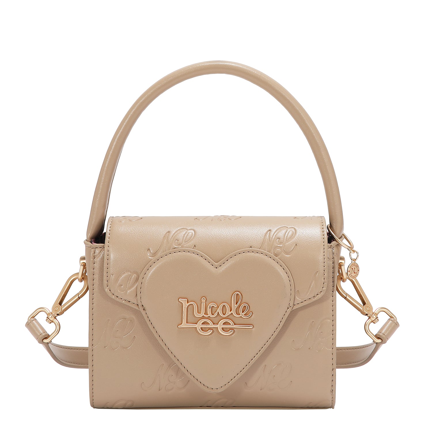EMB17670 | Bolso crossbody con logotipo NL en relieve | Taupe