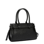 EMB17671 | Bolso de hombro con logotipo NL en relieve | Black