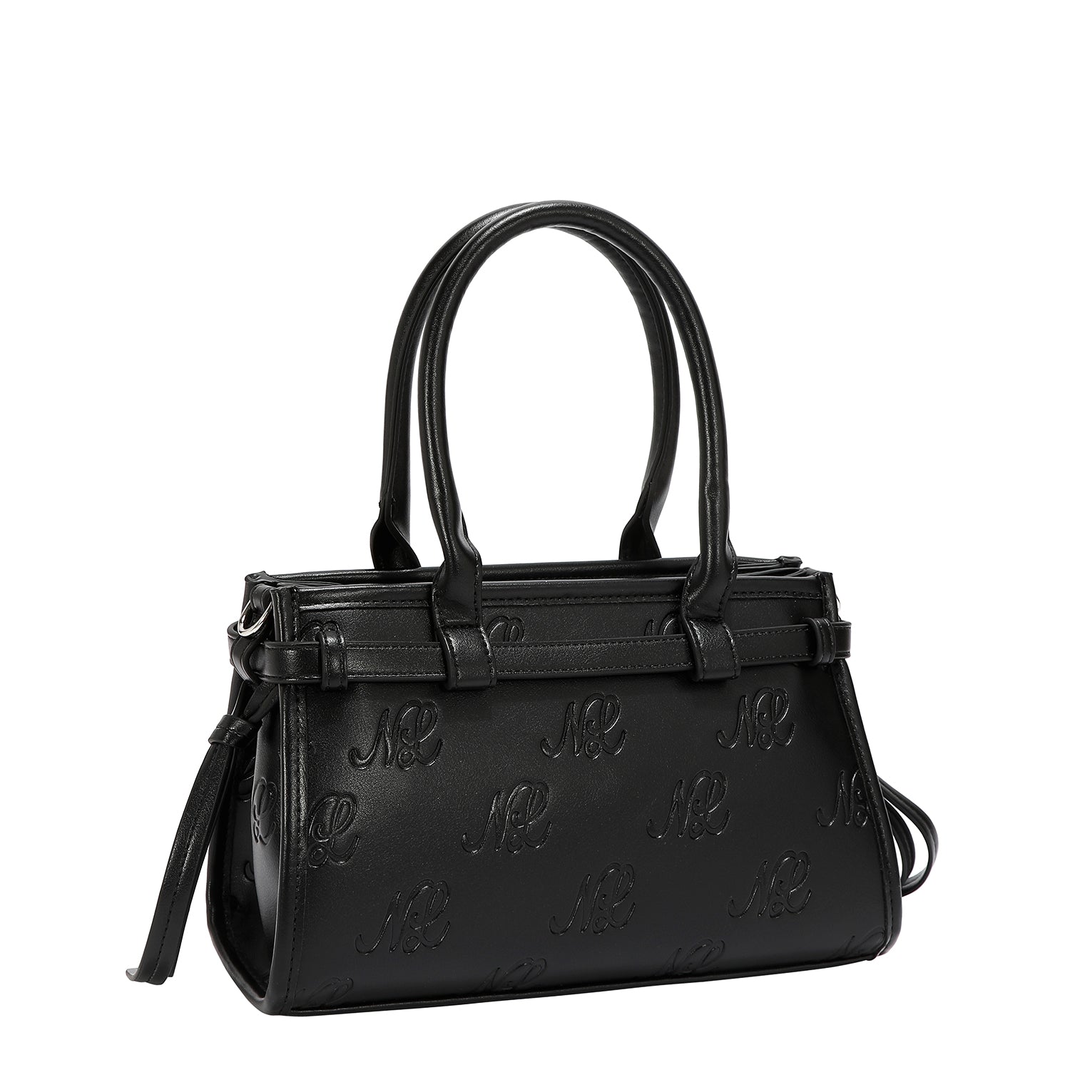 EMB17671 | Bolso de hombro con logotipo NL en relieve | Black