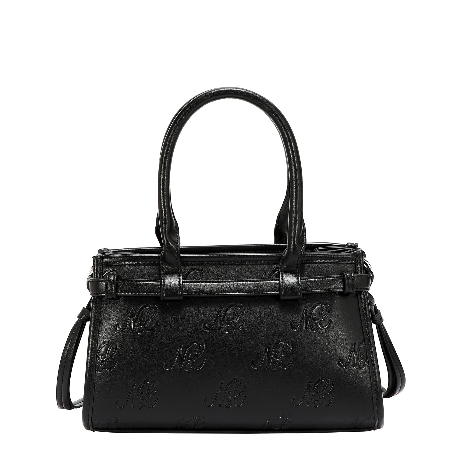 EMB17671 | Bolso de hombro con logotipo NL en relieve | Black