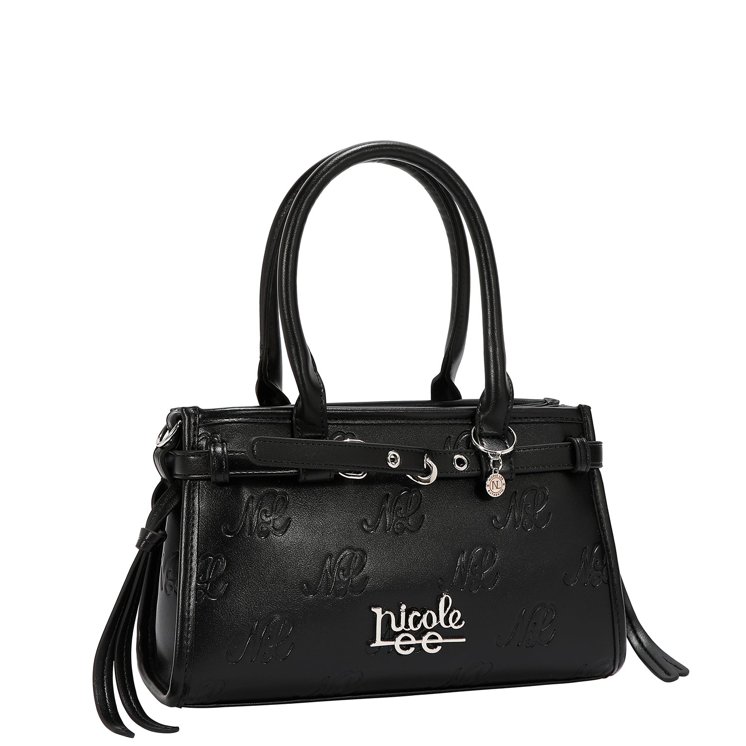 EMB17671 | Bolso de hombro con logotipo NL en relieve | Black