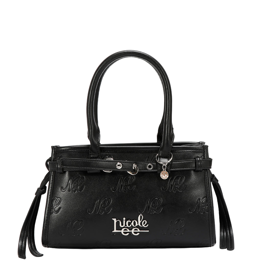 EMB17671 | Bolso de hombro con logotipo NL en relieve | Black