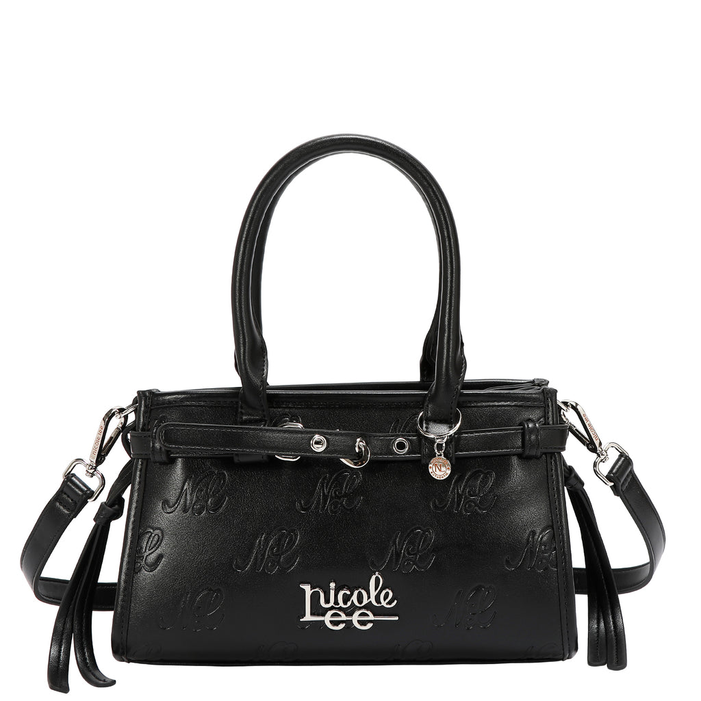 EMB17671 | Bolso de hombro con logotipo NL en relieve | Black