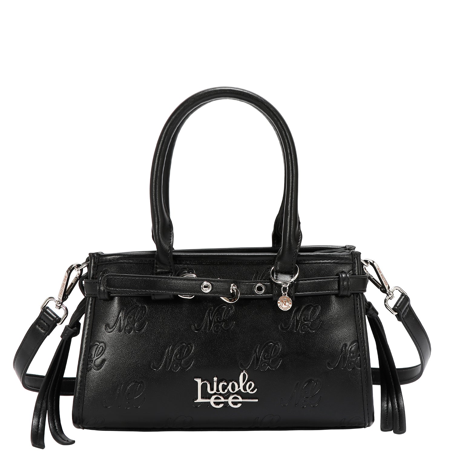 EMB17671 | Bolso de hombro con logotipo NL en relieve | Black