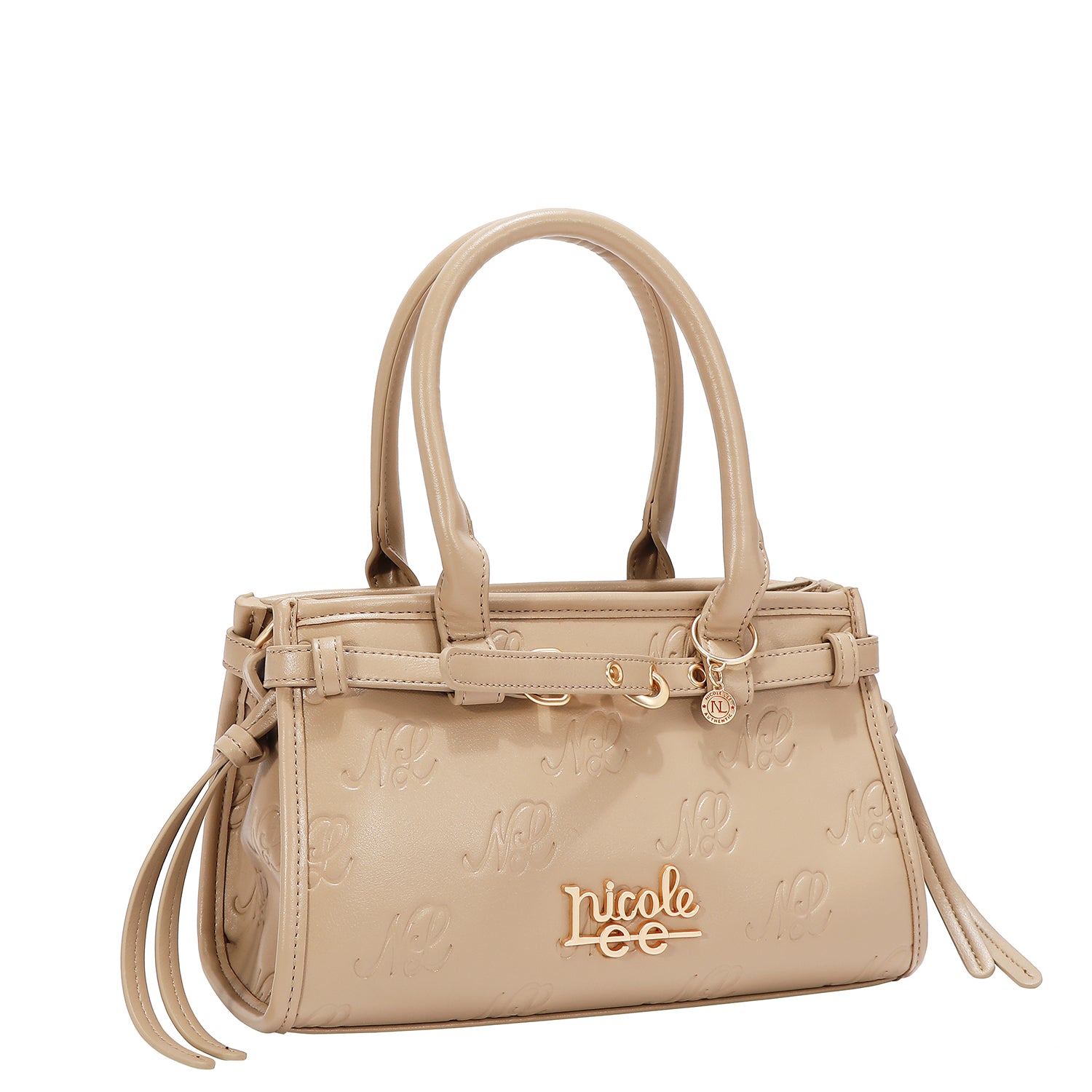 EMB17671 | Bolso de hombro con logotipo NL en relieve | Taupe
