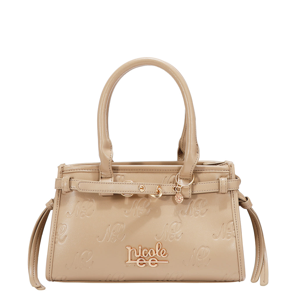 EMB17671 | Bolso de hombro con logotipo NL en relieve | Taupe