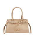 EMB17671 | Bolso de hombro con logotipo NL en relieve | Taupe