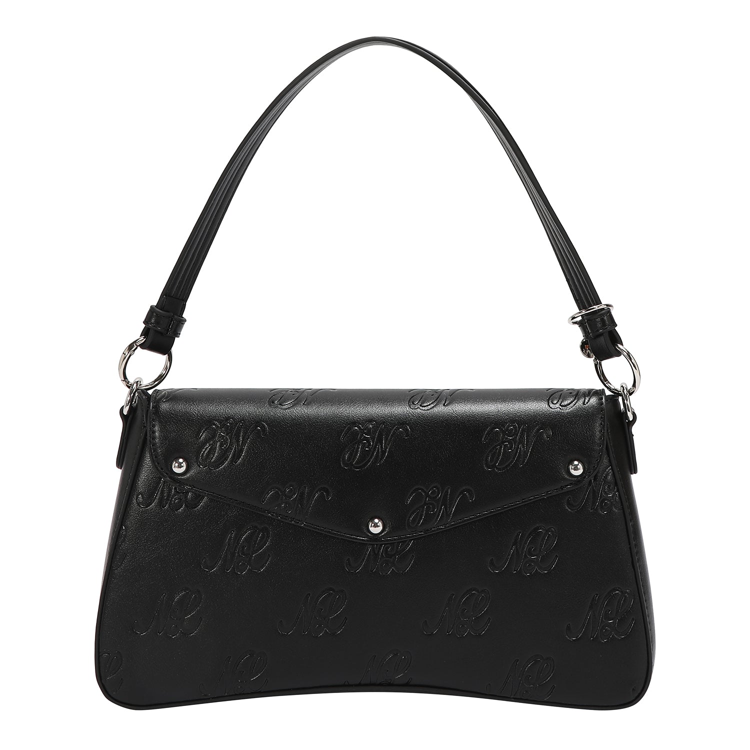 EMB17674 | Bolso tipo bowling con logotipo NL en relieve | Black
