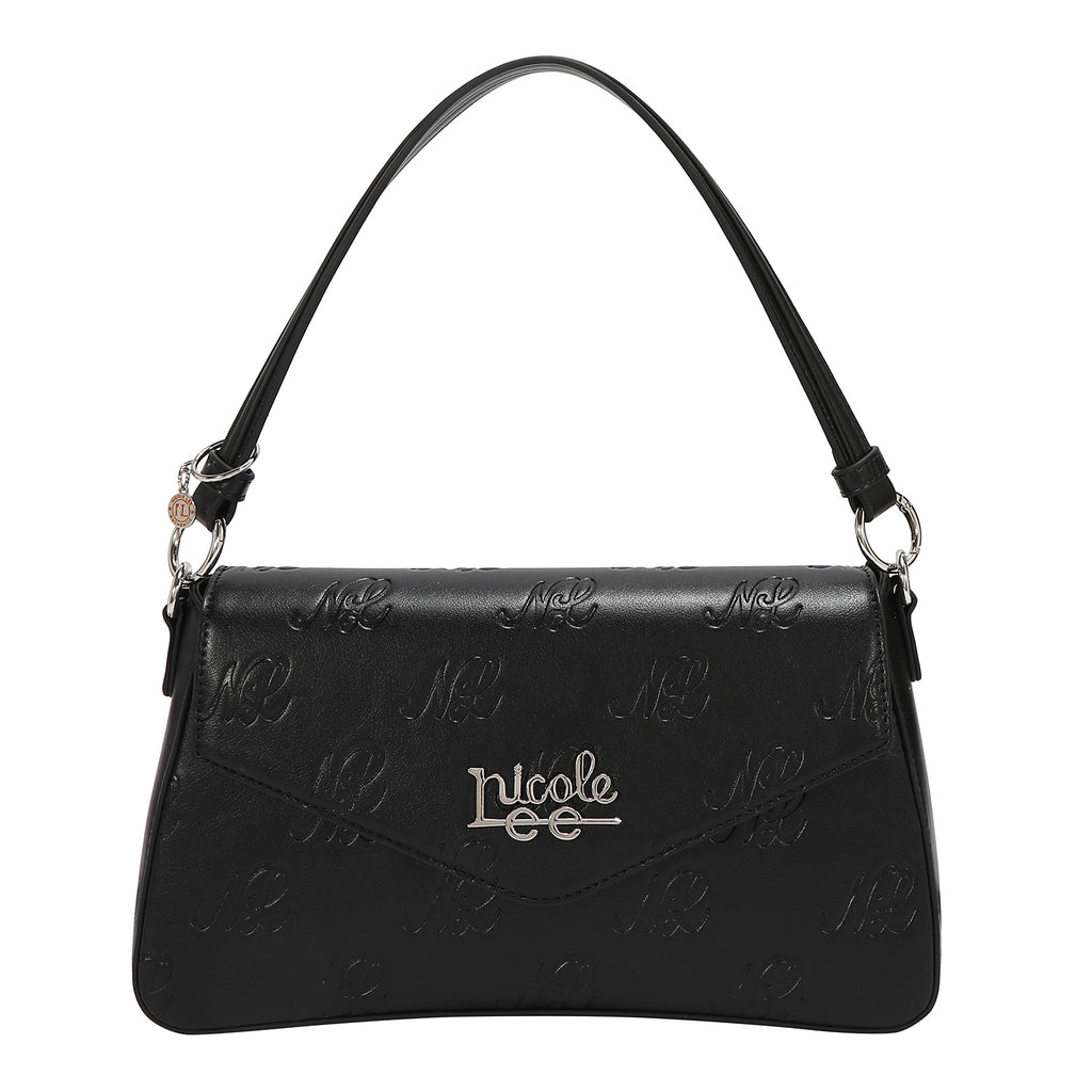 EMB17674 | Bolso tipo bowling con logotipo NL en relieve | Black